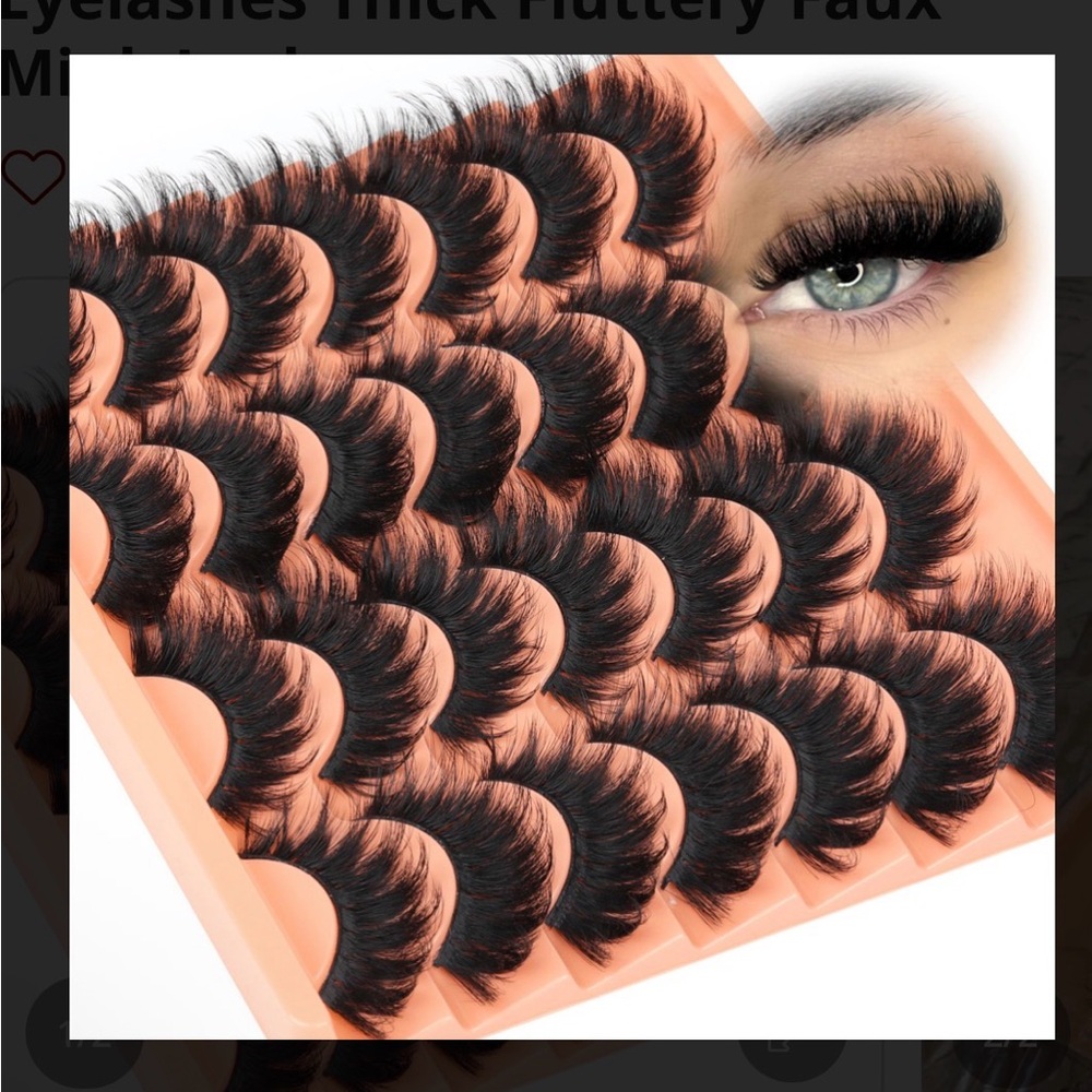 Black Volume Faux Mink False Eyelashes - Set of Multiple Pairs